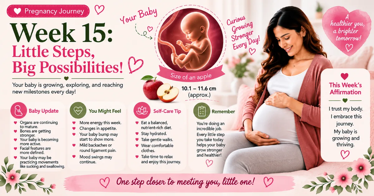 🤰 Pregnancy Journey – Week 15: Little Steps, Big Possibilities! 💕