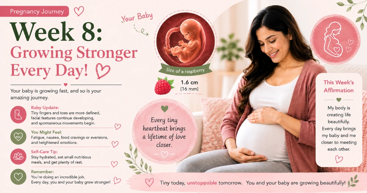 🤰 Pregnancy Journey – Week 8: Growing Stronger Every Day! 💕